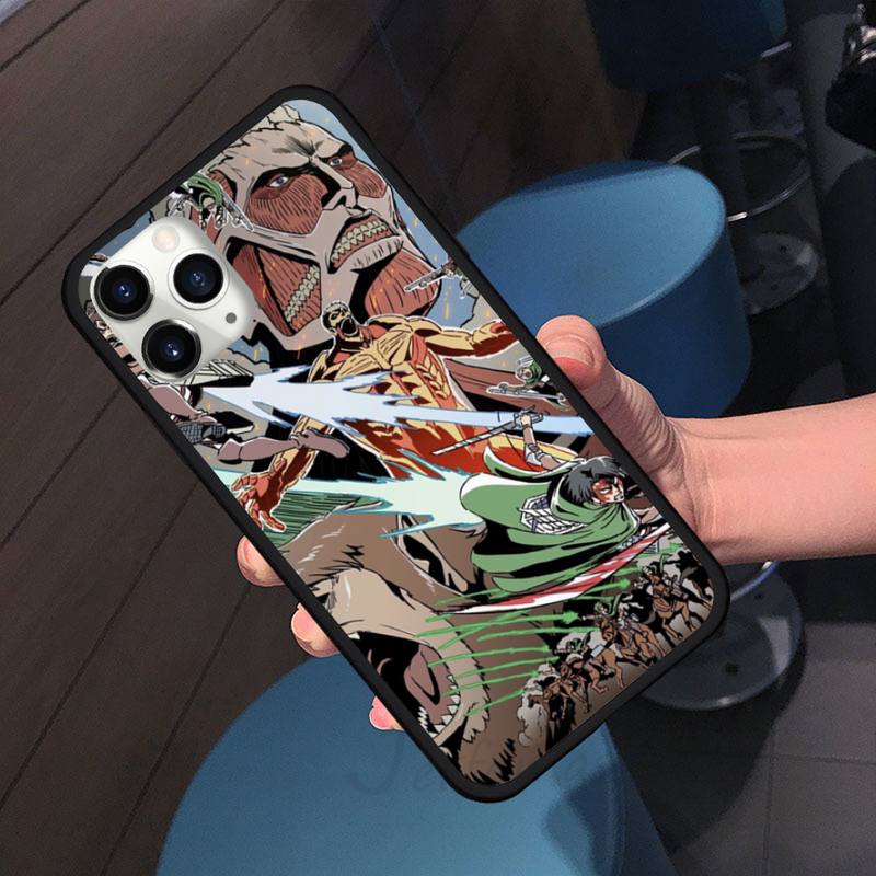Attack On Titan Anime COMIC Phone Case For Iphone 7 8 12 11 XR XS Pro Max Mini Plus Soft Silicone Cover Shell Funda