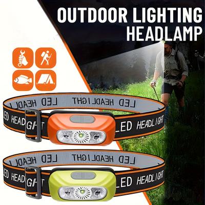 Sport Stirnlampe USB Wiederaufladbar Freihändige Taschenlampe mit Hellem Lichtstrahl Automatischer Schalter in 3 Modi, Camping, Angeln und Notfallsituationen