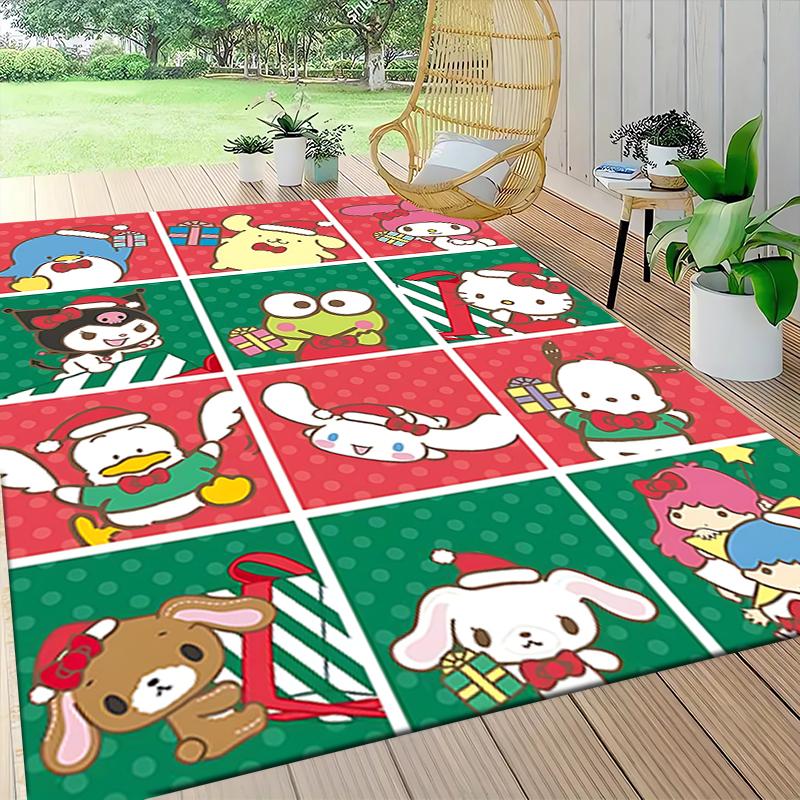 Christmas Characters Celebration Carpet Rug Soft Washable Anti Slip Home Living Room Sofa Mats Personalized Christmas Rug