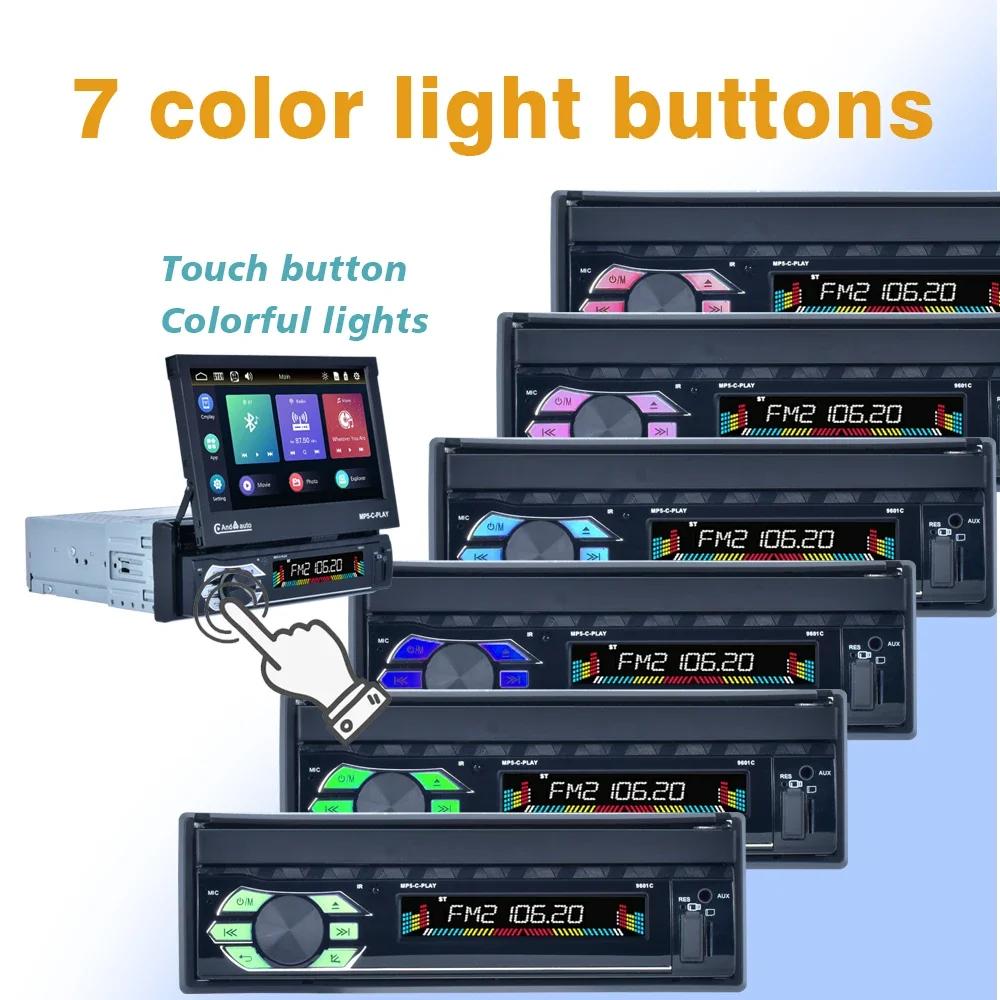 TOYOUSONIC 7 Inch Car Radio Retractable Screen Universal Multimedia Video Player CarPlay Android Auto USB BT 1 Din MP5 Stereo