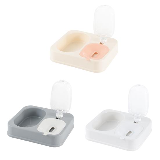 Pet Food And Water Feeder 2 In 1 Pet Feeder Bowl Automatic Water Dispenser with 500ml Bottle Detachable Pet Feeder for Cats Dogs