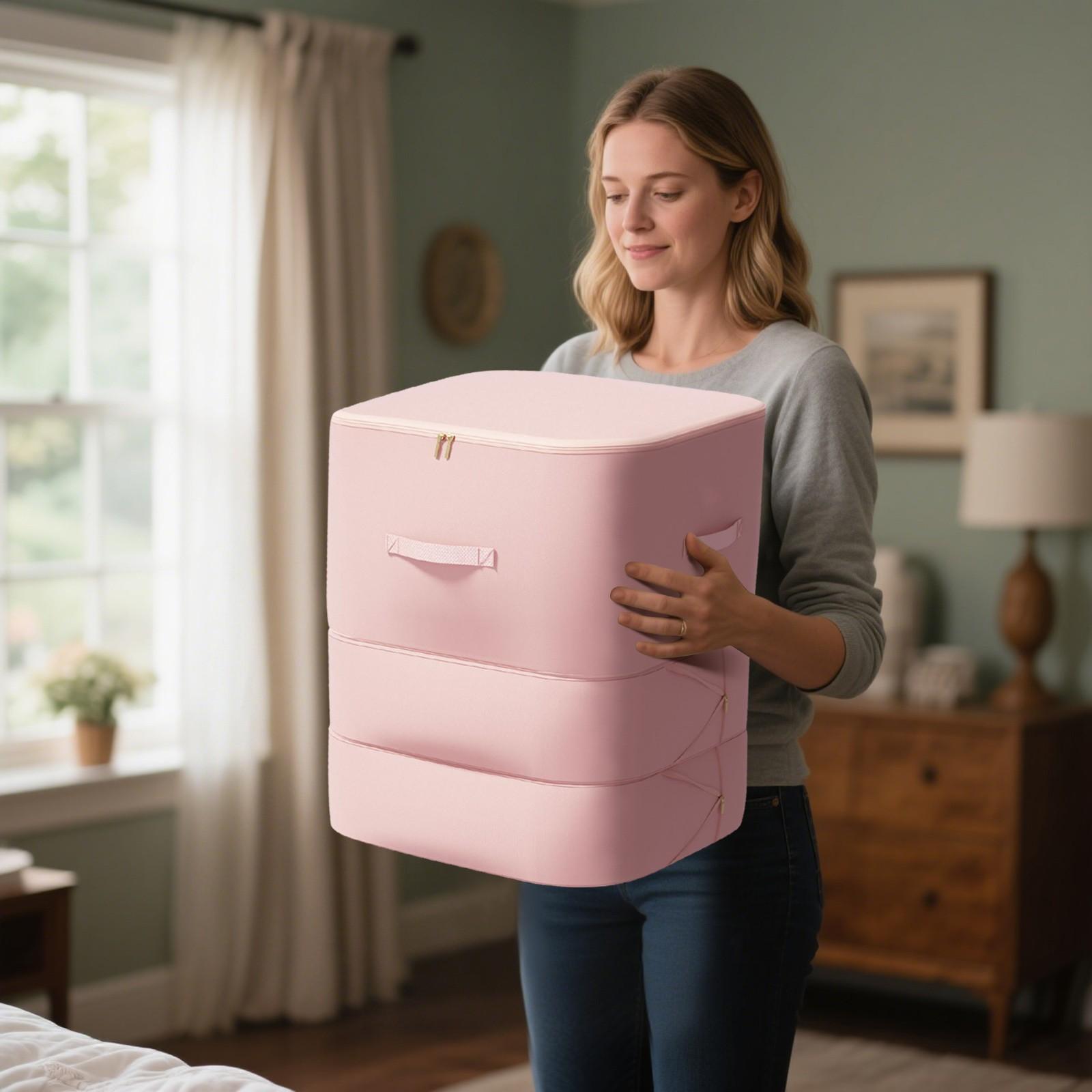 

Down Jacket Quilt Storage Bag Moving Storage Bag For Down Jacket Quilt Silk Quilt Clothing Moving Bag S розовый