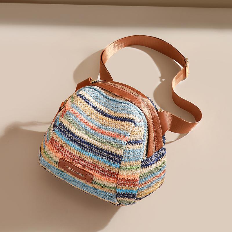 

2025 New Autumn/Winter Women s Crossbody Bag, Versatile Shoulder Bag, Commuting Woven Mobile Phone Shell Bag Rainbow Color（viney）
