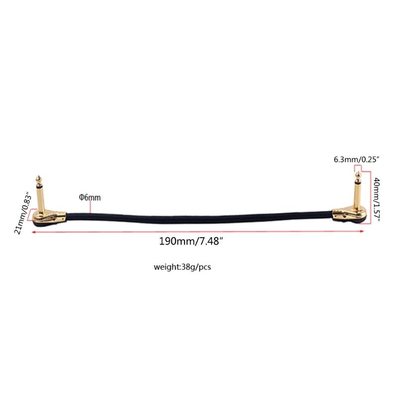 Guitar Patch Cable, 7 Inch 13 Inch Profession Guitar Effect Pedal Cable Right Angle Plug Guitar Pedalboard Connect Cable