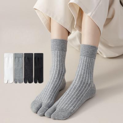 Two-toed Socks, Two-toed Socks, Women's Cotton Socks, Drawstring Cotton Socks, Breathable Mid-calf Anti-odor, Boneless Pile Socks