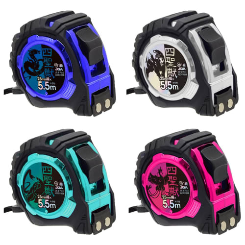 Takagi Four Sacred Beasts Convex Divider with Mag, Double Lock, 25mm Wide X 5.5m, JIS Class 1, Double-Sided Graduations, Drop Prevention, Random Color