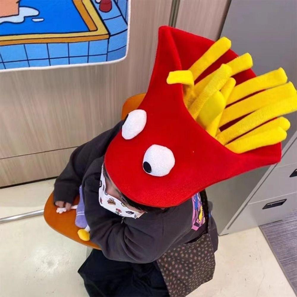 Cute Decorative Fries Hat Cartoon Photo Props Cap Gift Party Hamburger Hat  Halloween Party