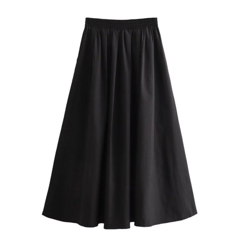 Fashion Wind 2024 Spring New Arrival Female Slim Looking Easiest for Match Black High Waist Loose Skirt 4437246 800