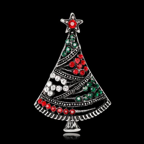 Femei Broșă Pom de Crăciun Pin Multicolor Bijuterii Strasuri Moda Cadou de Crăciun