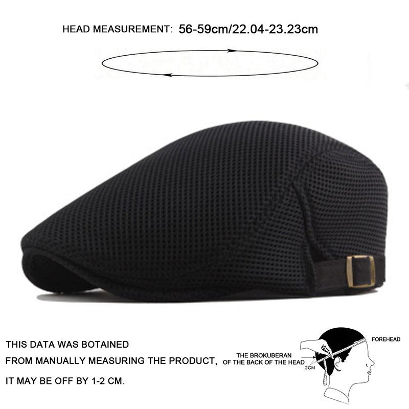Mode Atmungsaktive Mesh Sommer Schiebermützen Newsboy Stil Baskenmütze Hüte Einstellbar Männer Frauen Casual Baskenmütze Hut Kappe Gorras