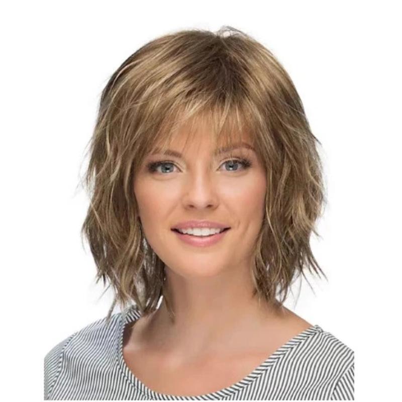 Модная коричневая короткая кудрявая синтетическая накладная челка-ободок для женщин с сеткой-розой