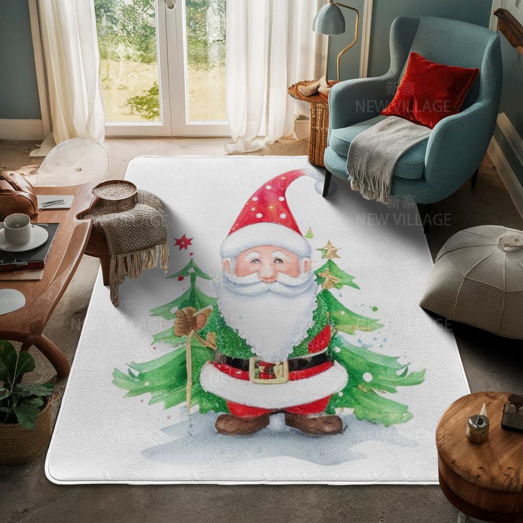 House Entrance Carpet Home Door Mat Living Room Bath Foot Bathroom Non-slip Water Absorption Rugs Bath Merry Christmas Winter