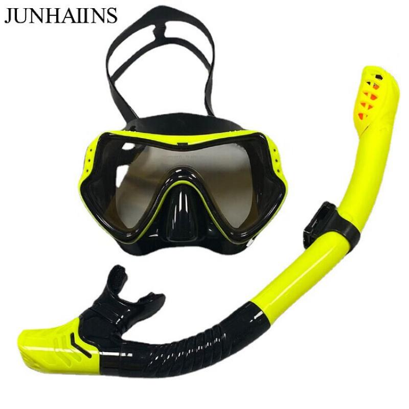 Adult Large Frame Diving Mask & Snorkel Set Soft Silicone Waterproof Scuba Snorkeling Gear for Men Women