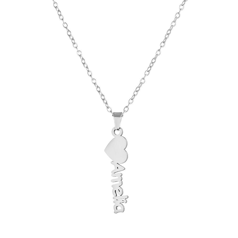 Collana Personalizzata con Lettere in Acciaio Inossidabile Placcato Oro 18K - Catena Clavicolare Fai-da-Te con Nome Personalizzato