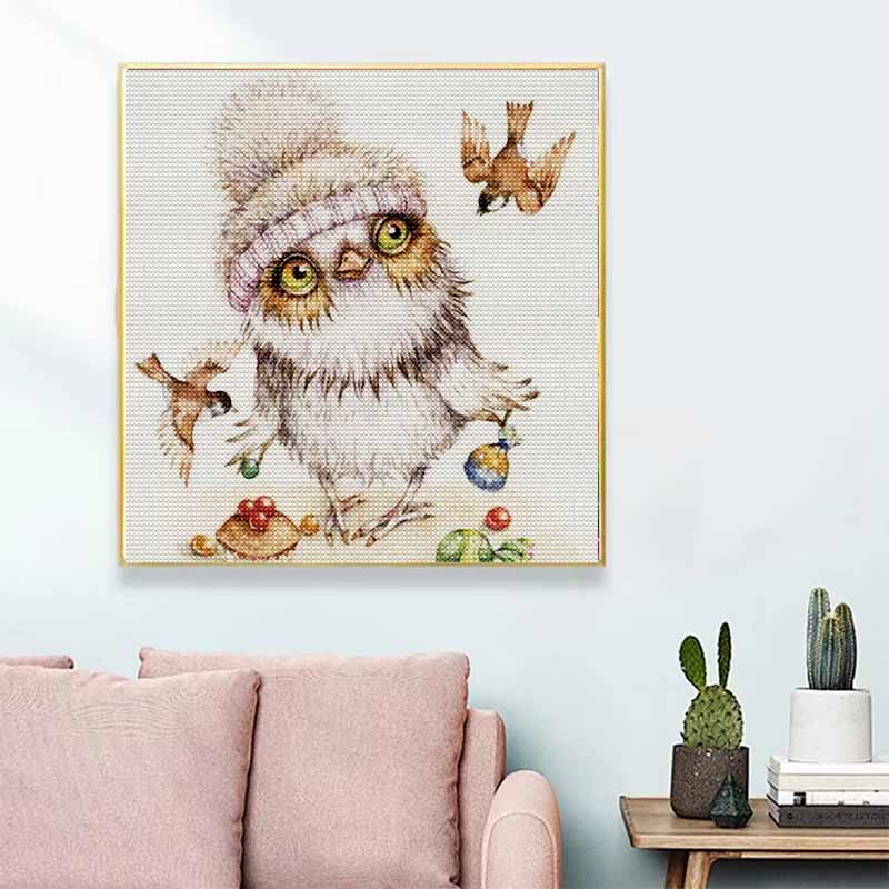 New Arrival 5D DIY Full Circle Diamond Painting "Cute Owl" Embroidery Cross Stitch Home Decor Gift