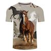 2022 Men's 3d Horse Printed T-shirts Horse Crew Neck Short Sleeve Street Clothes Hip-hop Trend Male Clothes Summer 6xl Tees Tops