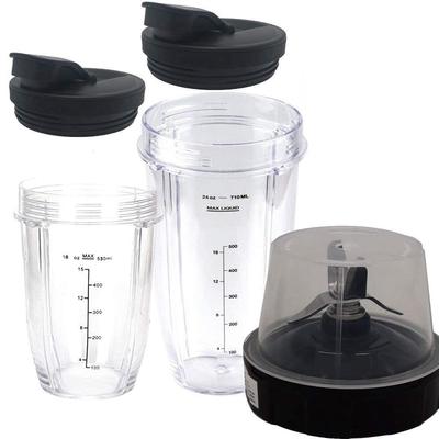Lamă de extractor de schimb cu recipient de 18 oz și 24 oz și capac cu cioc pentru blender Ninja Auto-IQ de 1200 W, angrenaj cu 7 aripioare