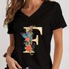 Women Tshirts AZ 26 Alphabet Flower Vintage Design Premium Tshirt Vintage Butterfly Flower 26 English Alphabet Summer Tshirt