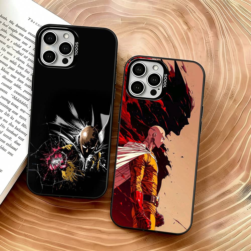 One-Punch Man Phone Case For iPhone 17,16,15,14,13,12,11 Plus,Pro Max,XS,Colorful Silver Black Cover
