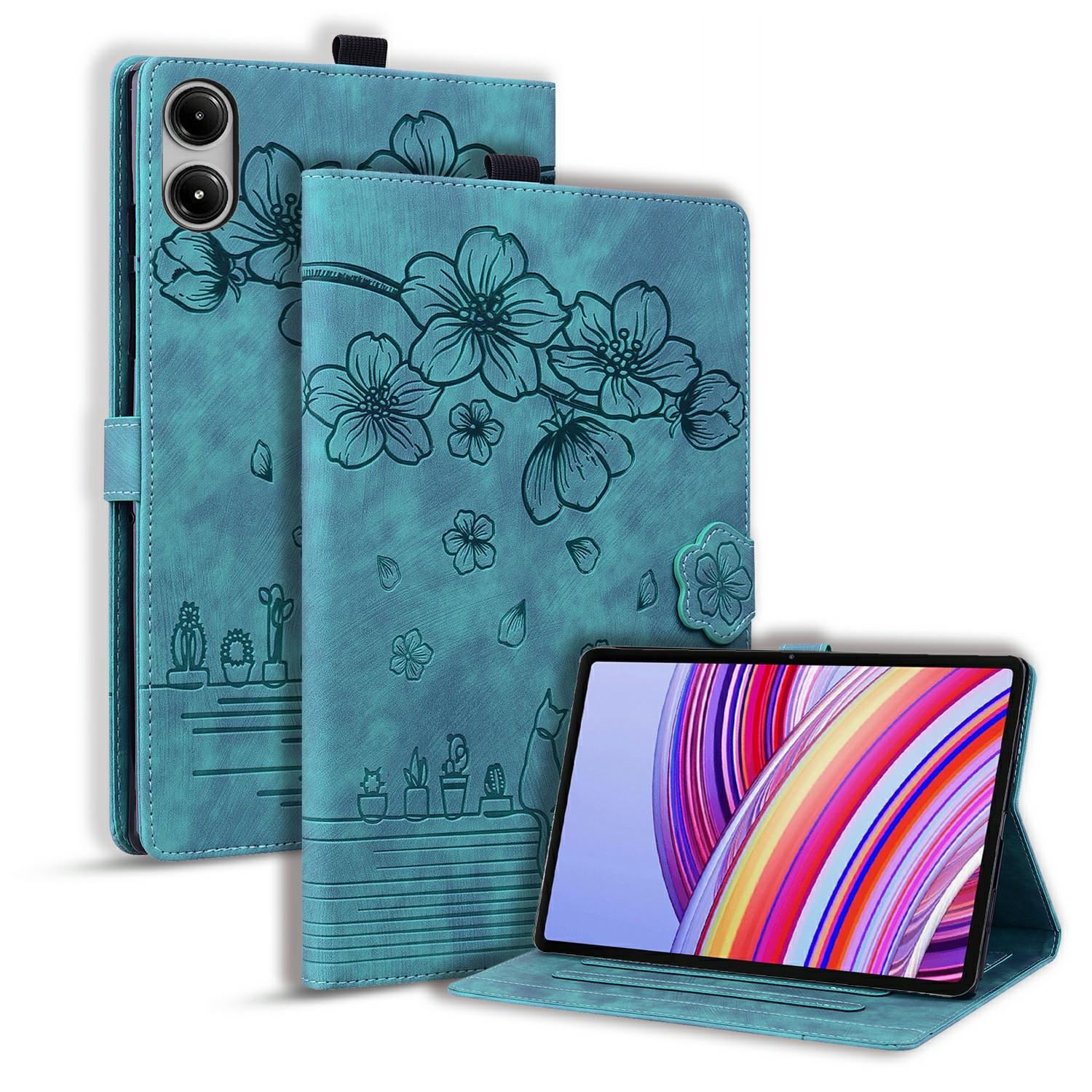 

Чехол для Xiaomi Poco Pad M1 с отделениями для карт, кожаная подставка-книжка, чехол-книжка, Цветок Кот