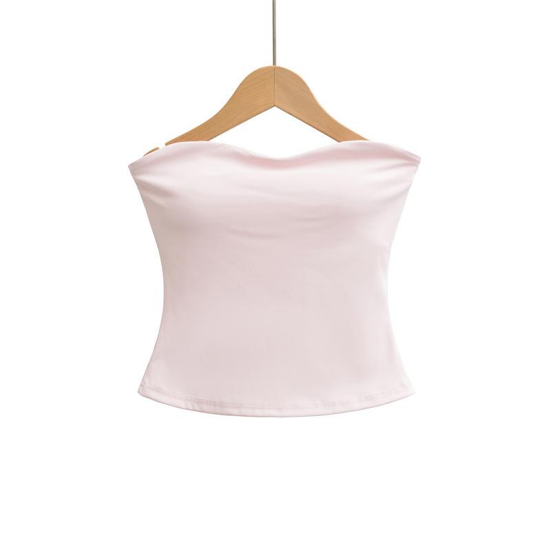 Spicy Girl Off-the-Shoulder Padded Bandeau Top: Slim Fit, Sleeveless Summer Vest