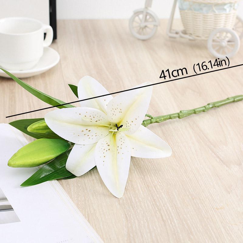 Artificial Lily Flower Real Looking 3D Printing Artificial Flowers Fake Flowers Flores for Wedding Home Garden Ornaments