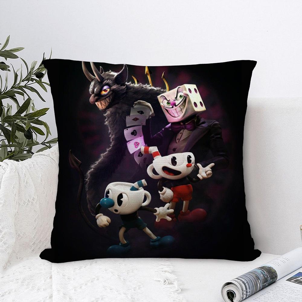 Classic Game C-Cuphead Cute Pillow Case Plush Fabric Soft Pillowcase Double Sided Print Sofa Cushion Cover Throw Pillow Cover