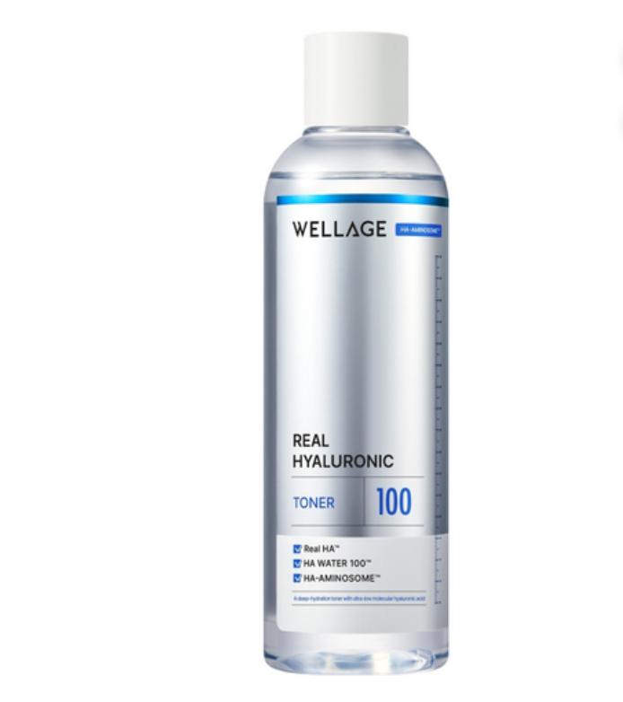 Wellage Real Hyaluronic 100 Toner 200ml Deep Hydration Hyaluronic Acid Toner 1 ea