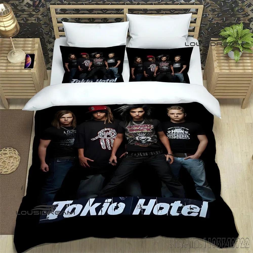 Tokio Hotel band tryckt Påslakanset HD Täckeöverdrag för Barn Sängkläder Sängkläder Sovrumsdekor
