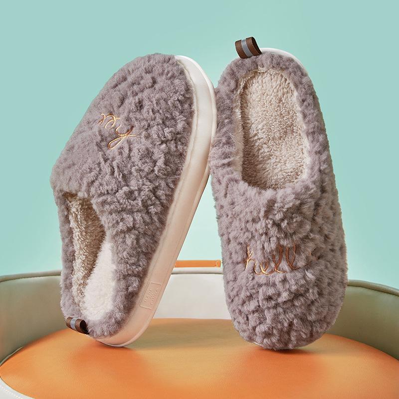 Winter Non-Slip Fuzzy Slippers - Women's Warm Thick Cotton Indoor/Outdoor Shoes