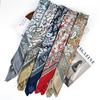 European and American Dark Blue Cashew Flower Women's Silk Scarf Personalized Fashion Commuting 91 Satin Large Square Scarf Shawl Wholesale