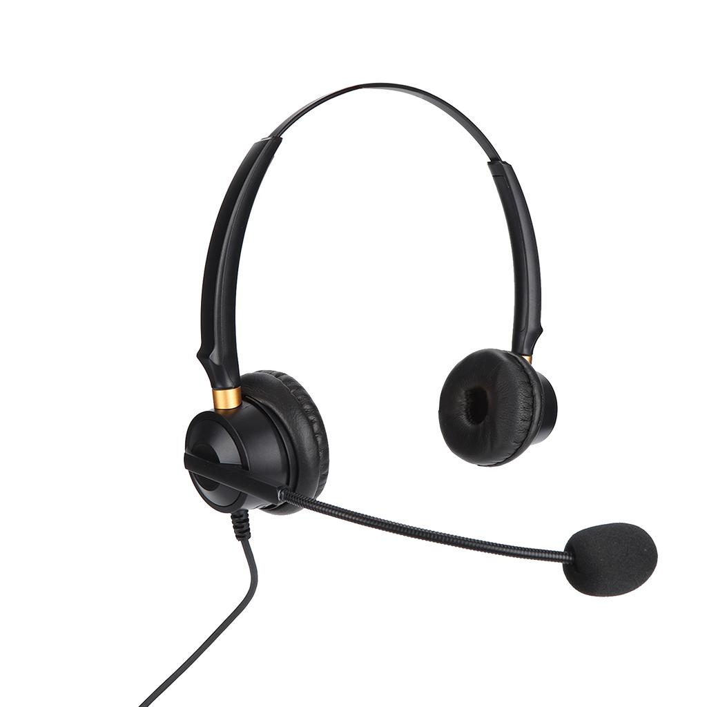 Telephone Headset with Microphone Control Adjustable Call Center Headphone for Business Office Communication