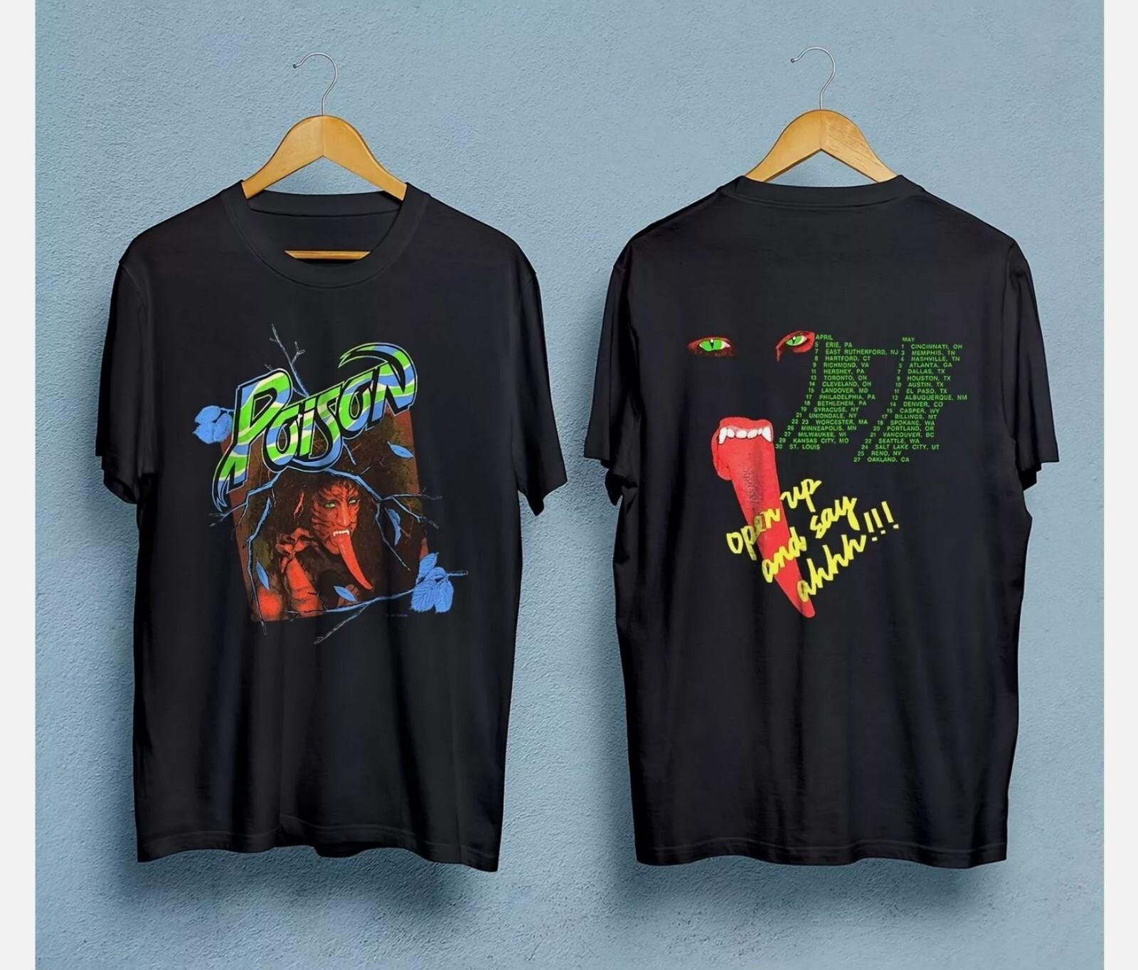 

26 Vintage 80s POISON Open Up And Say Ahh! BANNED 1988 tour concert band t shirt Unisex T-Shirt M