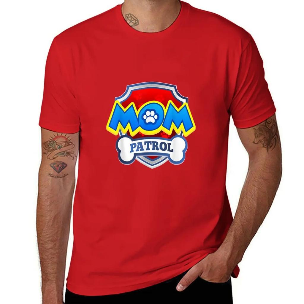 Funny Mom Patrol Funny Dog Mom Birthday Party TShirt blacks oversized graphic tee mens tall t shirts