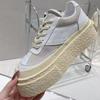 "2024 Autumn Women's Thick-Soled White Platform Sneakers - Stylish, Breathable Biscuit Casual Shoes"