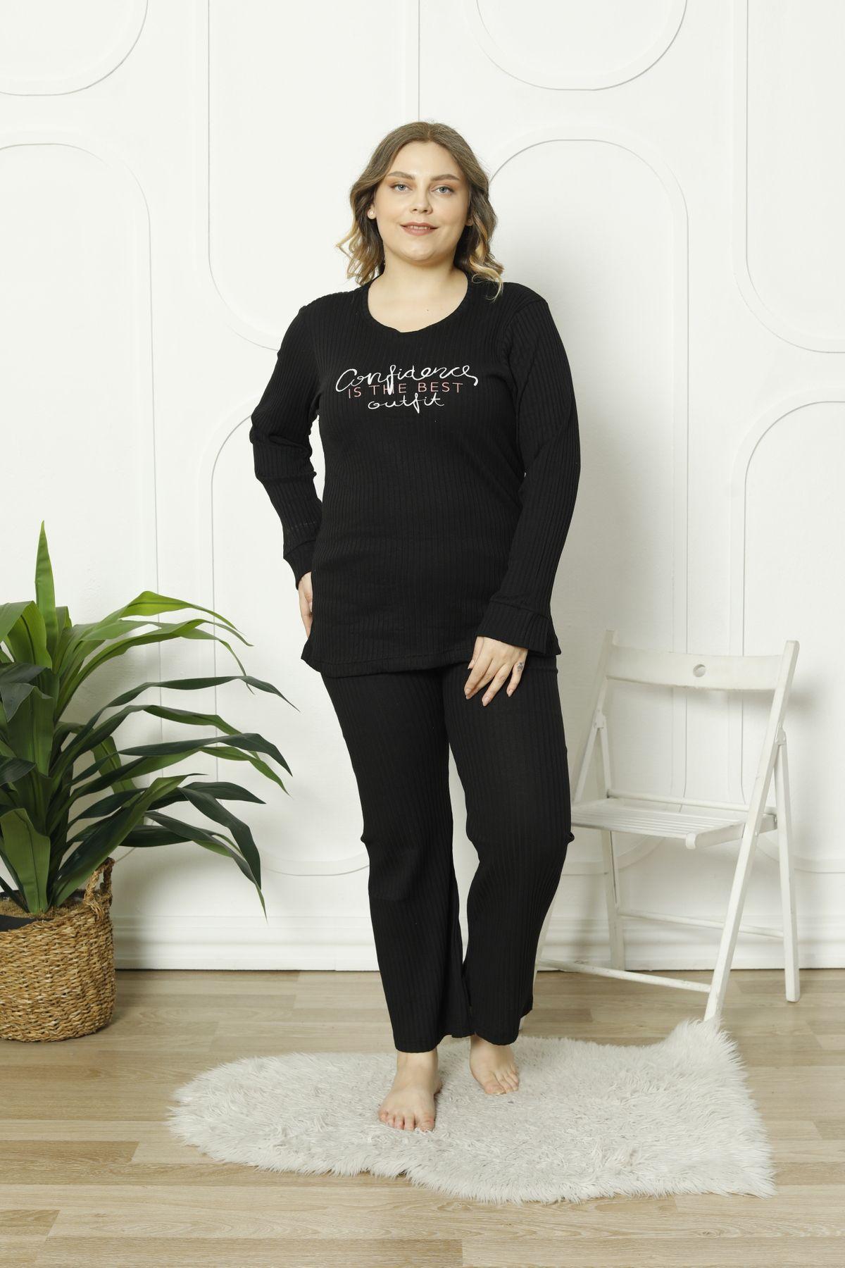 

Женский пижамный комплект больших размеров, черный пижамный комплект большого размера