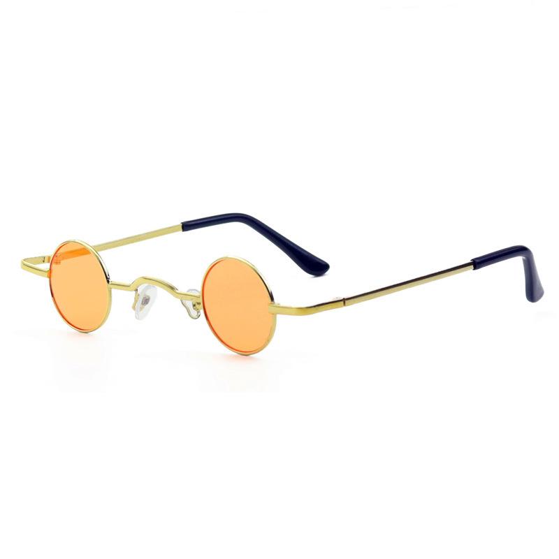 Tiny Round Retro Sunglasses For Men Women Metal Frame UV400 Protection Steampunk Shades For Street Style KJ177