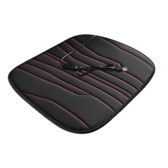 12V Heated Car Seat Cushion 17.72"x17.72" Thick Memory Foam Seat Protector Pad Anti-Slip Bottom Car Seat Pad for Car Office Home Use