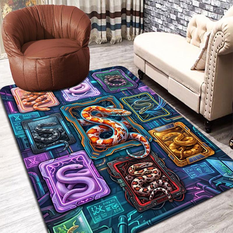 Schlangenarten Muster Teppich Bodenmatte für Wohnzimmer oder Schlafzimmer Weicher und Bequemer Teppich ein Geschenk für Geburtstag und Feiertag.