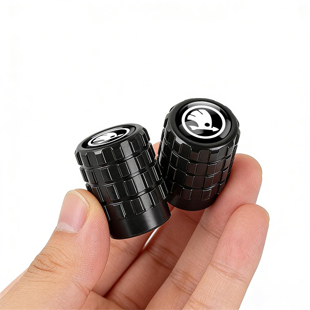 New Car Tire Valve Caps Tyre Rim Stem Covers Decorative For Skoda Rapid Fabia Octavia Yeti Superb S Scala VII Kodiaq Karop Kamiq
