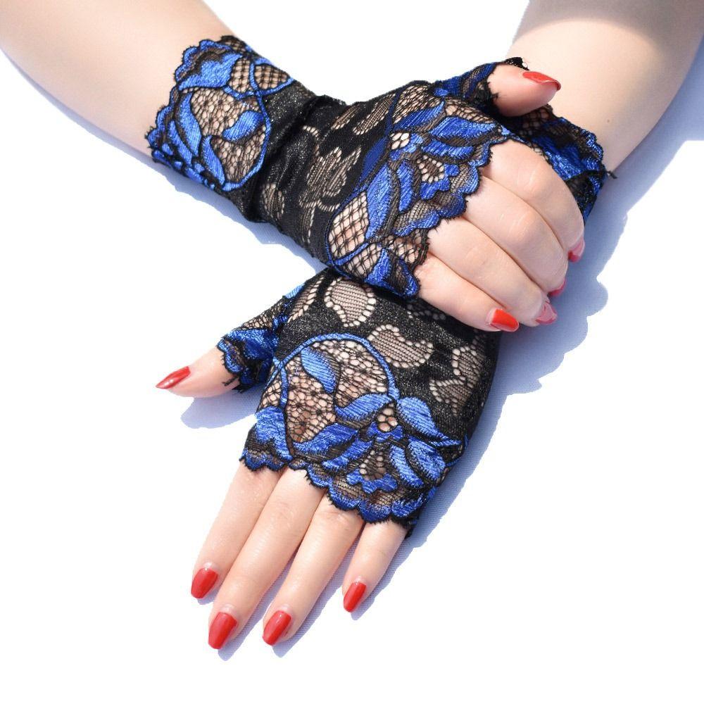Fashion Performance Cycling Lace Gloves Dance Half Finger Gloves Sunscreen Mittens