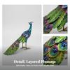 Metal Peacock Statue Intricate Lawn Ornament Sturdy for Patio, Balcony