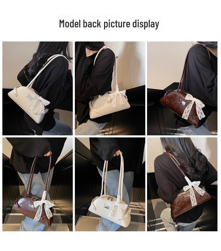 2025 Sweet Girl Lace Bow Shoulder Bag - Women's Stylish Underarm Design