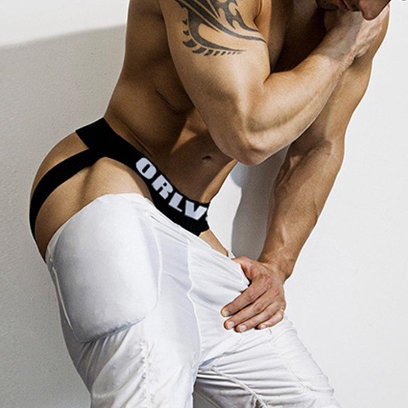 ORLVS Men's Low-Rise Breathable Cotton Thong, Double Thong Design, OR131