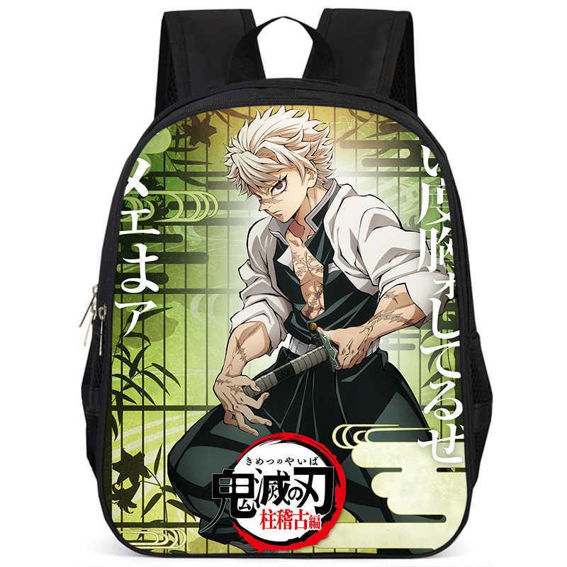 Trendy Demon Slayer Book Bag With Durable Oxford Fabric And Large Storage