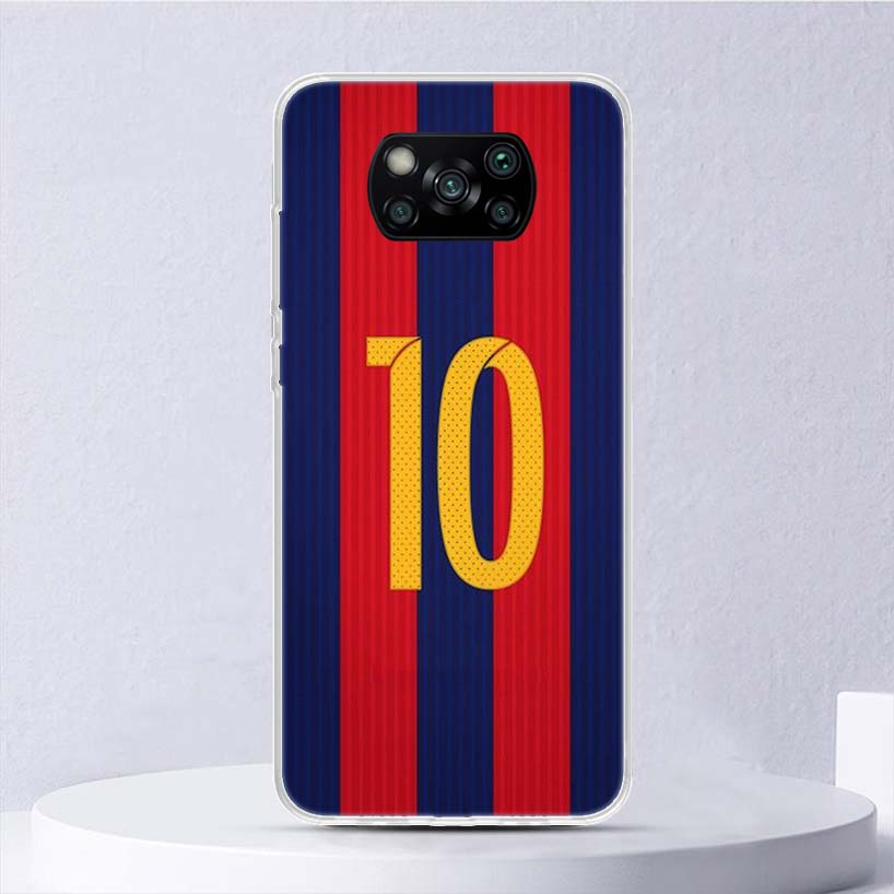 Husă moale FootBall Number 7 10 30 pentru Xiaomi Poco X3 NFC X4 M4 Pro M3 M2 Husă de telefon F3 F2 F1 Mi Note 10 Lite A3 A2 A1 Funda Coq