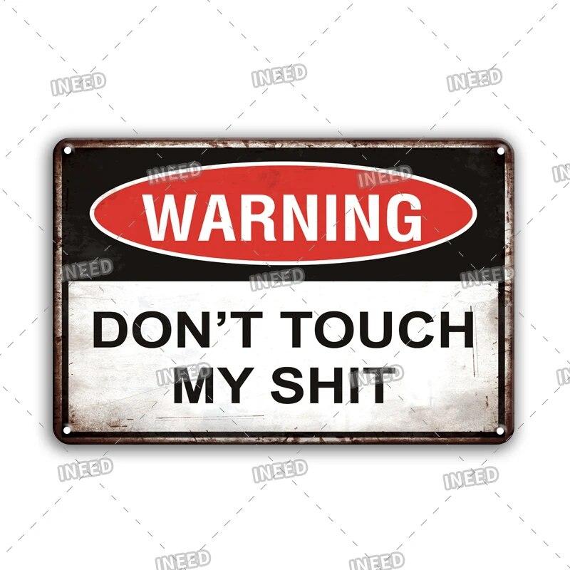 Warning Tin Sign Caution Decoraitve Plaque No Trespassing Retro Metal Vintage Plate Garden Man Cave Club Home Shop Wall Decor