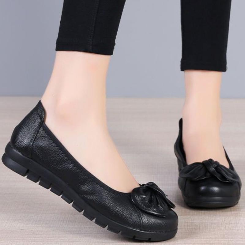 Shoes for Women  New Spring and Autumn Women's Flats Solid Color Round Toe Butterfly-knot Shallow Mouth Zapatillas De Mujer