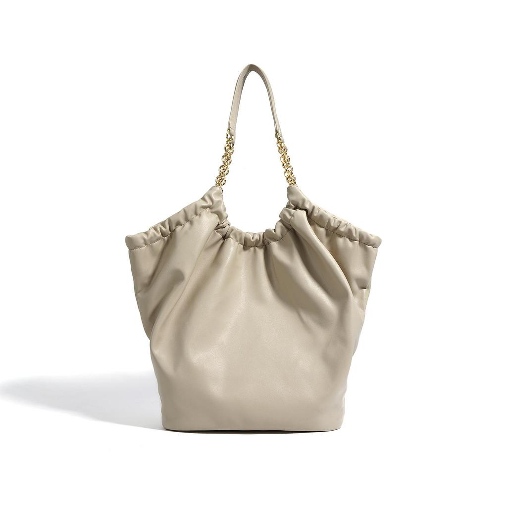 2024 Autumn/Summer Simple Casual Leather Tote Bag - Large Capacity Single Shoulder & Crossbody In New Lazy Style