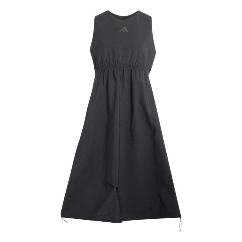 adidas Women s W Q2 CT DRESS Waist-Fitted Sports Casual Loose Sleeveless Dress Black Women JZ6953 L